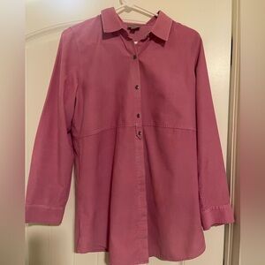J. Jill Fuchsia Fine Corduroy Button-Up Blouse